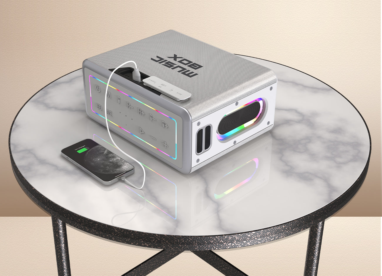 Charge devices with MusicBox speaker