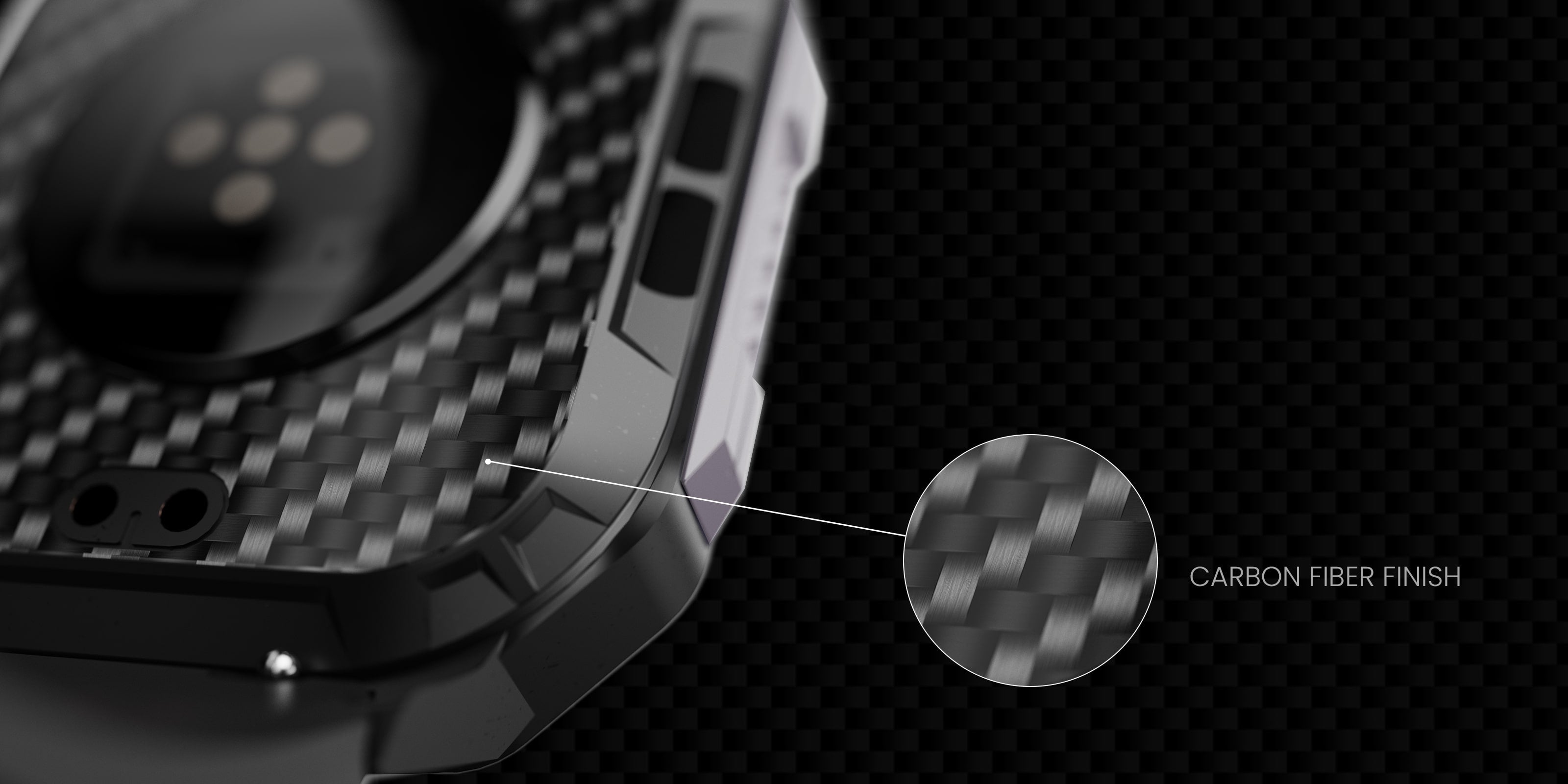 Ultra3 smartwatch with carbon Fibre finish