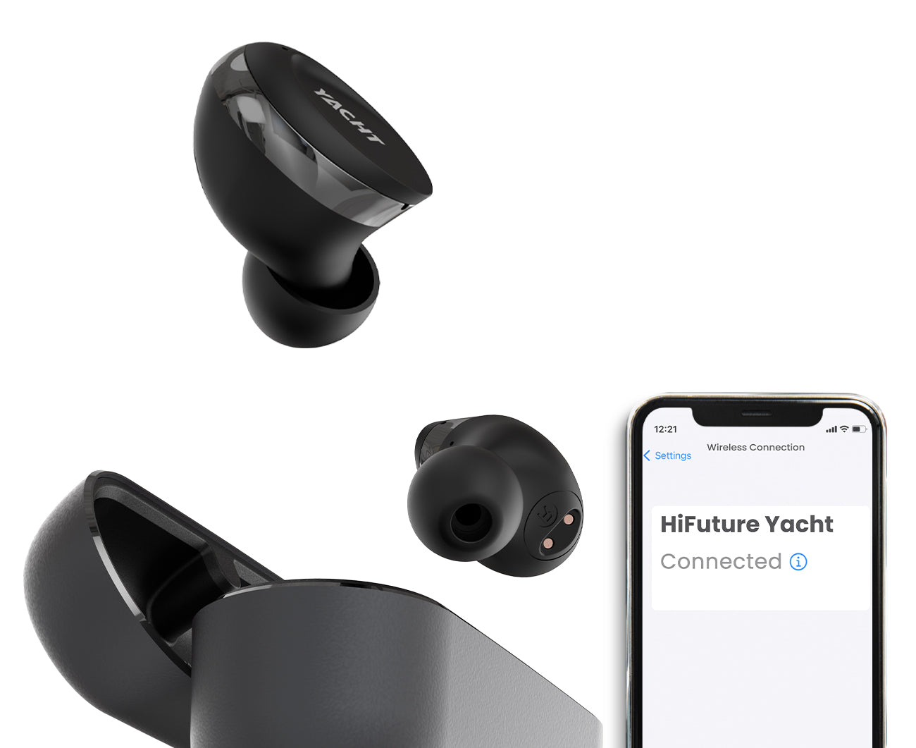 hifuture Yacht Black earbuds