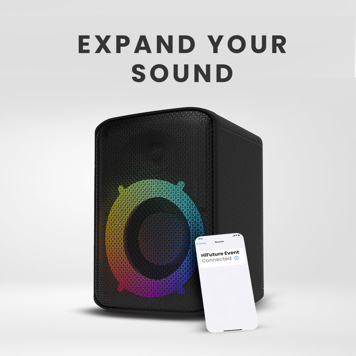 HiFuture Event Wireless Speaker with Dual DSP, RGB Lights, and Wireless ...