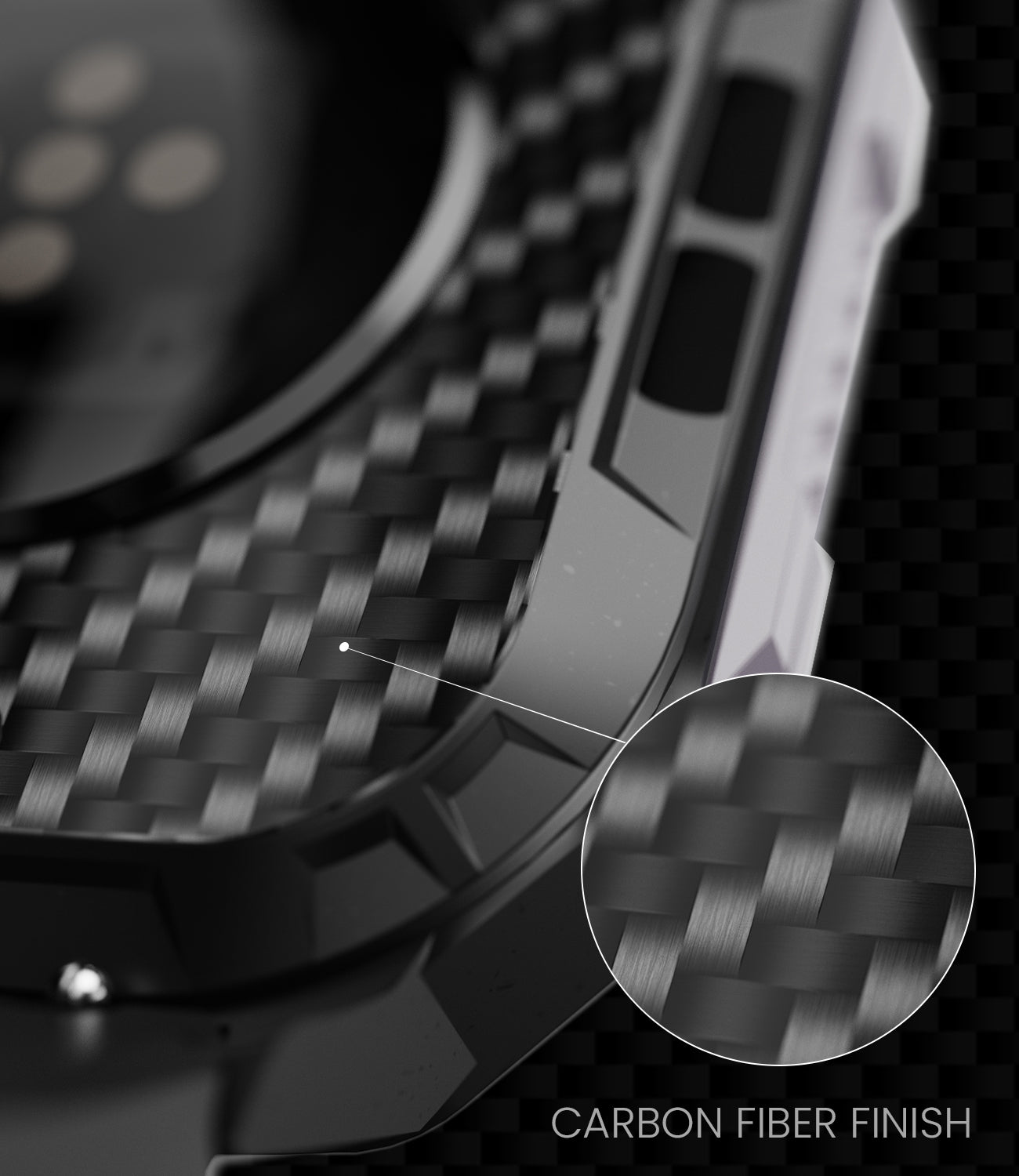 Ultra3 smartwatch with carbon Fibre finish